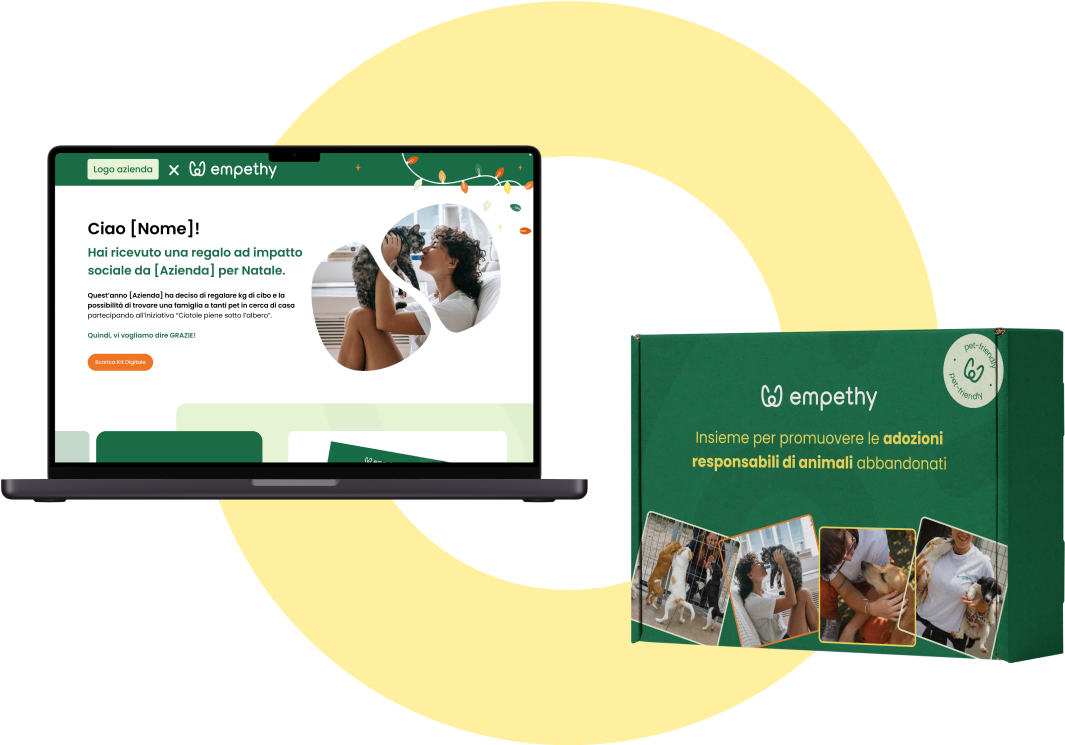 Scegli Empethy per i tuoi regali aziendali solidali - sito web e pacchetto regali aziendali